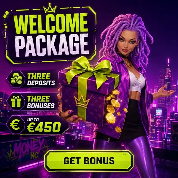 BroWinner Sportwetten-Moderatorin präsentiert Willkommenspaket-Geschenk auf Neon-Dachterrassen-Bühne